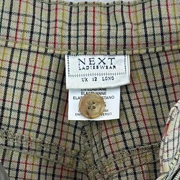 Vintage Pant Next Ladieswear high Waisted Plaid Wool Blend Ankle Trouser 8 Tall - Picture 7 of 7